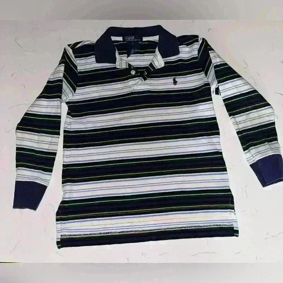 Polo Ralph Lauren Other - Vintage polo Ralph Lauren Kids navy long sleeve Striped size 5 polo shirt